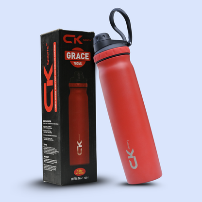 CK Grace Sports Stainless Steel Water Bottle 700ml – 12 Hours Hot & 48 Hours Cold, Vacuum Insulated Flask