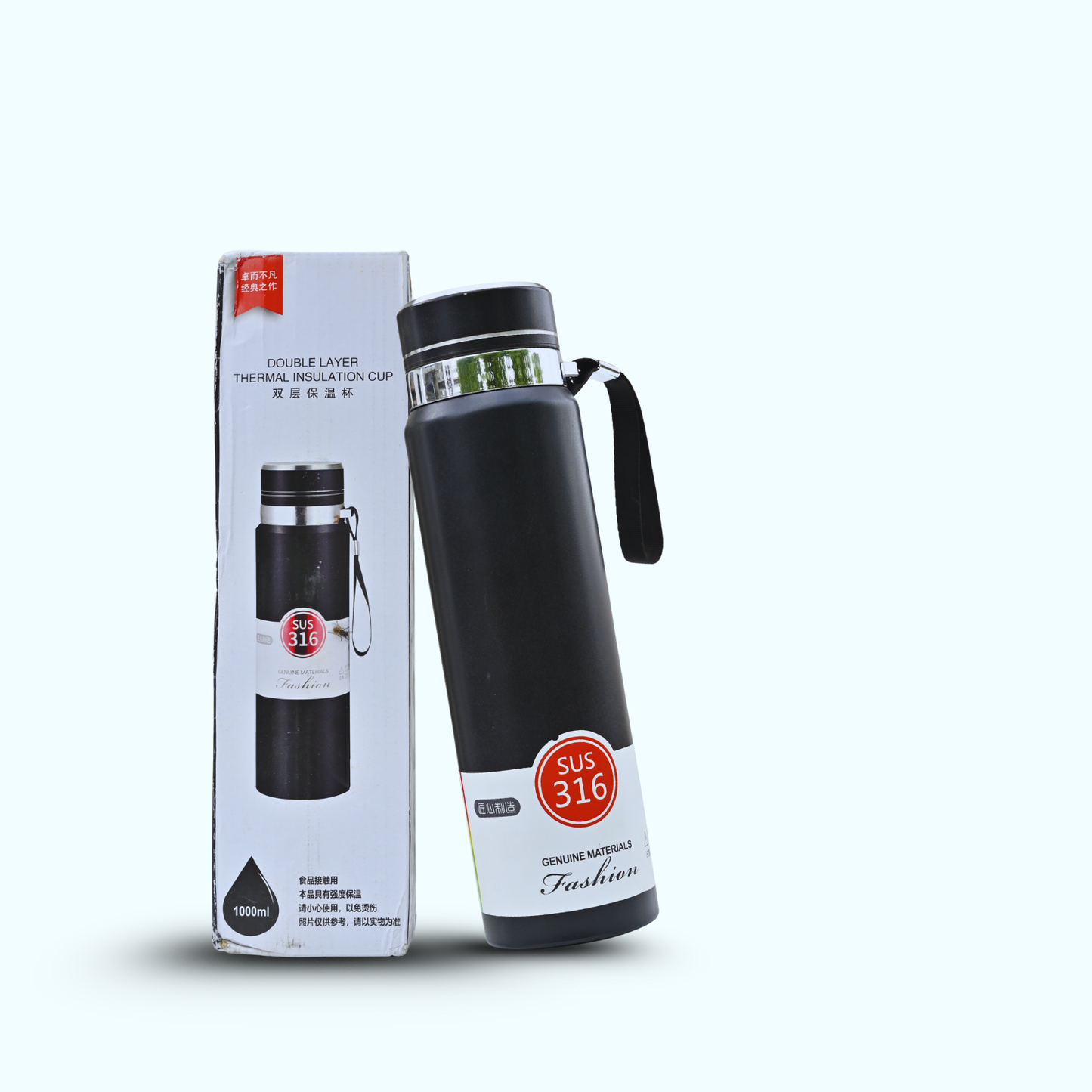 SUS 316 Stainless steel Genuine Materials Fashion Water Bottle - 1000ml